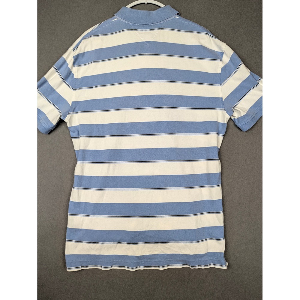 Tommy Hilfiger Mens XL Blue White Striped Short Sleeve Cotton Polo Shirt 680494 - Picture 6 of 8